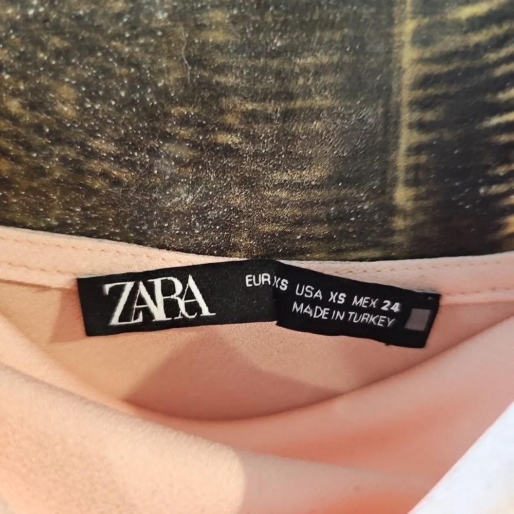 Zara Polyester Rhinestone Strap Blouse Pink Size XS - Picture 2 of 5